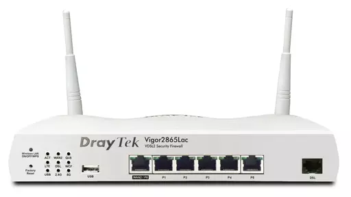 Draytek V2865LAC wireless router Gigabit Ethernet Dual-band (2.4 GHz / 5 GHz) 4G Grey