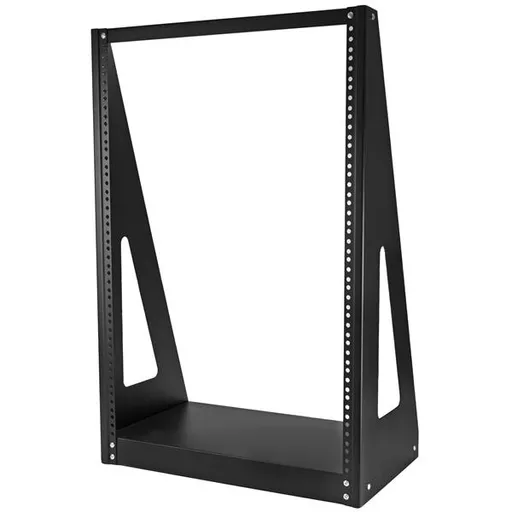 StarTech.com 2-Post 16U Heavy-Duty Desktop Server Rack, Small Open Frame 19in Computer Rack, Compact Network Rack for AV / Studio / Data / IT Equipment, TAA Compliant - Free Standing Two-Post Home/Office Rack