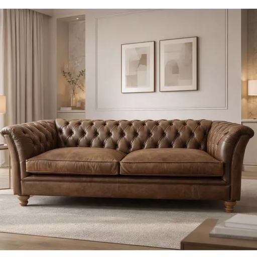 Montague Chesterfield Leather and Wool Mix Sofa Range