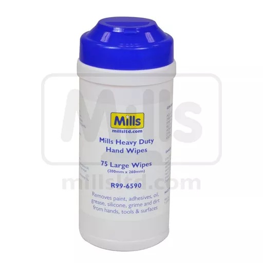 Mills Heavy Duty Antibacterial Hand Wipes - Tub of 75