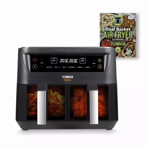 Vortx Vizion 8 Litre Dual Basket Air Fryer & Recipe Book