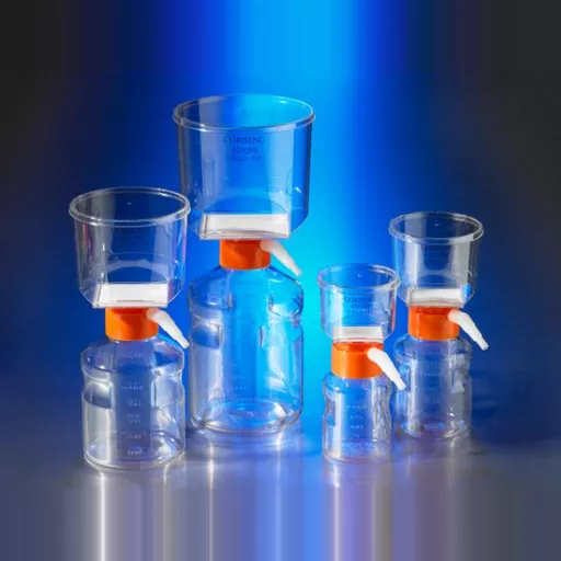 Vacuum Filter/Storage Bottle System 1000 mL  0.2 µm Pore 54.5cm² Nylon Membrane Sterile PK 12