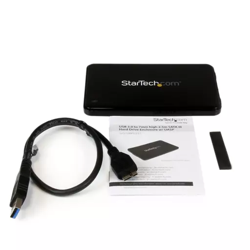 StarTech.com Drive Enclosure for 2.5in SATA SSDs / HDDs - USB 3.0 - 7mm