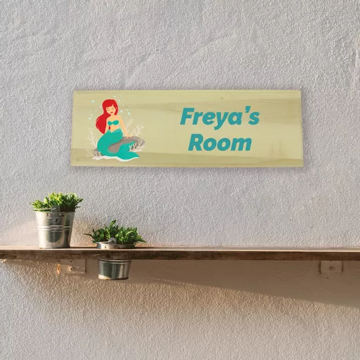Mermaid Bedroom Wooden Sign