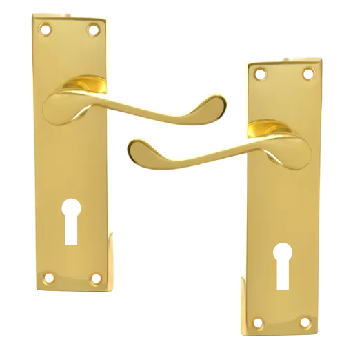 ASEC Victorian Scroll Plate Mounted Lever Furniture