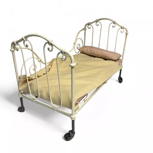 Antique Metal Doll's Bed