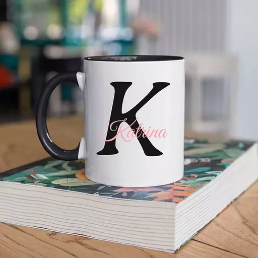 Name and Initial - Personalised Colour Inside Mug