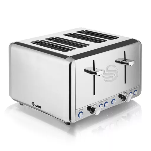 4 Slice Polished Stainless Steel Toaster