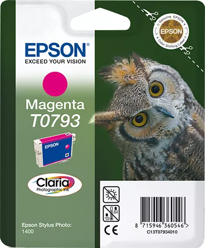 Epson C13T07934010/T0793 Ink cartridge magenta, 685 pages ISO/IEC 24711 11ml for Epson Stylus Photo P 50/PX 730/1400