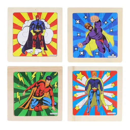 Wooden Puzzle - Superhero - Box of 48