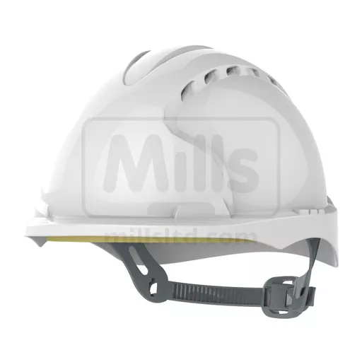 JSP EVO3 Vented White Helmet with Micro Peak & Slip Ratchet