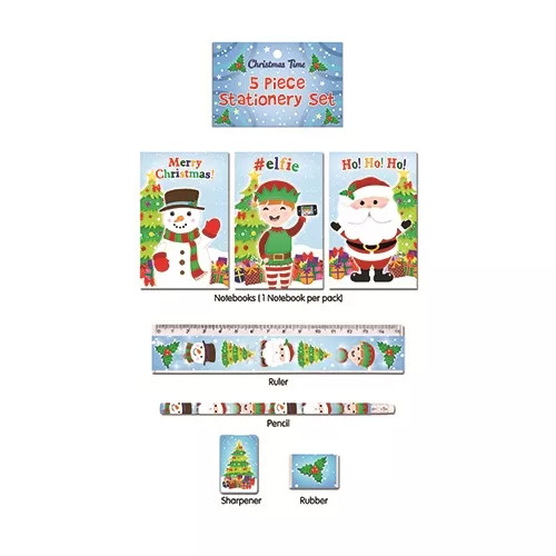 Christmas 5 Piece Stationery Set - Pack of 24