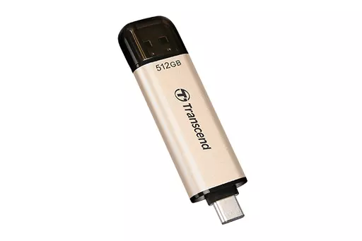 Transcend JetFlash 930C USB flash drive 512 GB USB Type-A / USB Type-C 3.2 Gen 1 (3.1 Gen 1) Gold