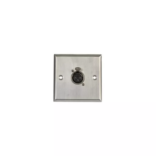 Single Gang  3-Pin Female XLR Wall Plate (Stainless Steel)