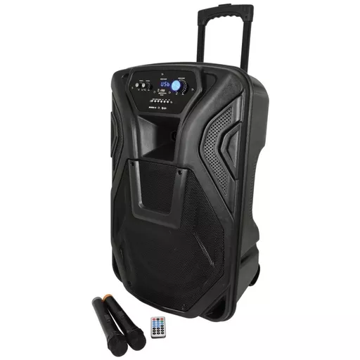 QTX BUSKER-15 Portable PA with Mics & Media Player