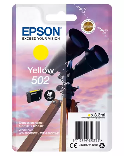 Epson C13T02V44010/502 Ink cartridge yellow, 160 pages 3,3ml for Epson XP 5100