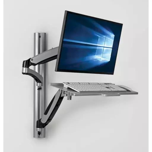 Tripp Lite WWSS1327RWTC Adjustable-Height Wall-Mount Sit-Stand Workstation, Single-Display