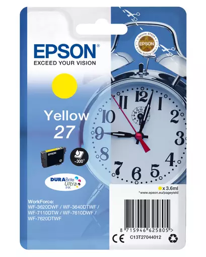 Epson C13T27044012/27 Ink cartridge yellow, 300 pages 3,6ml for Epson WF 3620