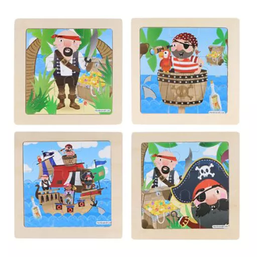 Wooden Puzzle - Pirate - Box of 48