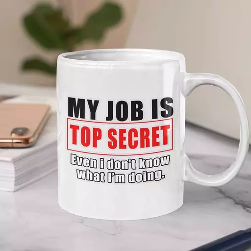 My Job is Top Secret - Personalised Name & Photo Mug