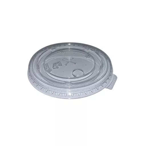9/12/16/20oz RPET Flat Lid With Straw Slot Clear