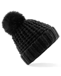 Popcorn Faux Fur Pop Pom Beanie