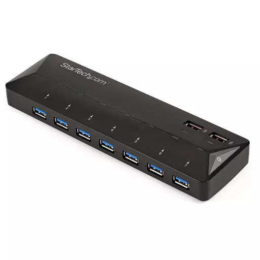 StarTech.com 7-Port USB 3.0 Hub plus Dedicated Charging Ports - 2 x 2.4A Ports~7-Port USB 3.0 Hub (5Gbps) plus Dedicated Charging Ports - 2 x 2.4A Ports