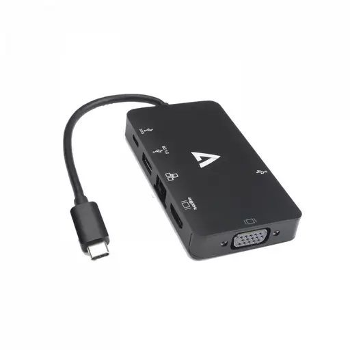 V7 V7UC-U3CRJ45HDVG-BLK USB graphics adapter 3840 x 2160 pixels Black