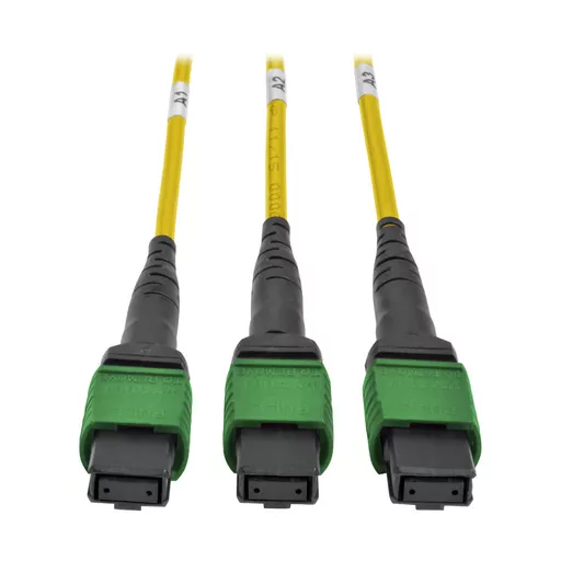 Tripp Lite N482-3M8L12S-B 40/100Gb Fiber Breakout Cassette with Built-In MTP Cables, 40Gb to 4 x 10Gb, 100Gb to 4 x 25Gb, (x3) 8-Fiber Singlemode MTP/MPO to (x12) LC Duplex 9/125