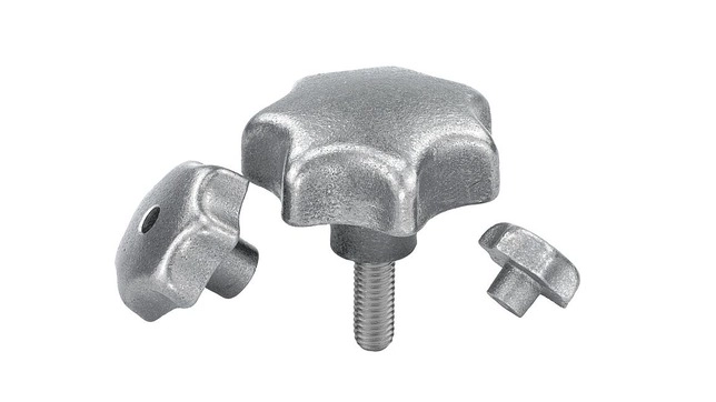 K0151 - Star Knobs In Cast Iron Five Hole Types Size M6-M16