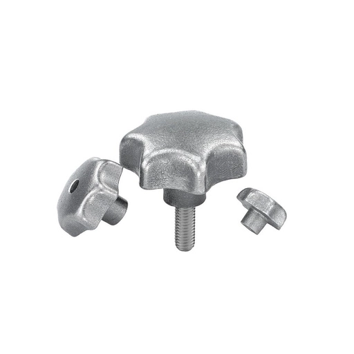 K0151 - Star Knobs In Cast Iron Five Hole Types Size M6-M16