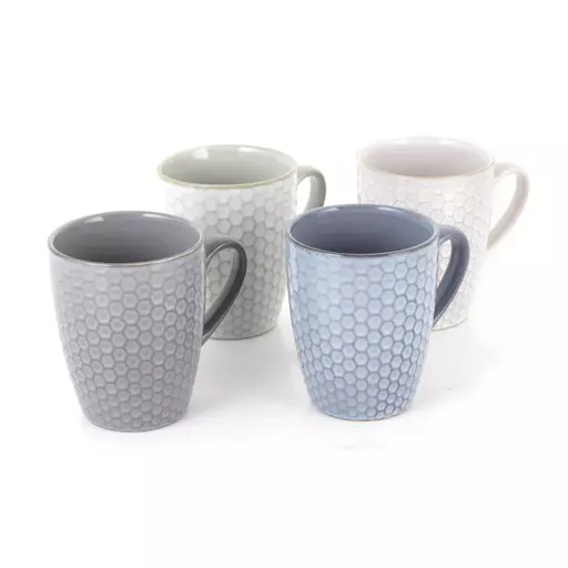 Reef Honeycomb Mug Set of 4 Reactive Glaze