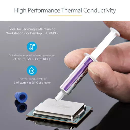 StarTech.com Thermal Paste, Metal Oxide Compound, Re-sealable Syringe (1.5g), CPU Heat Sink Thermal Grease Paste