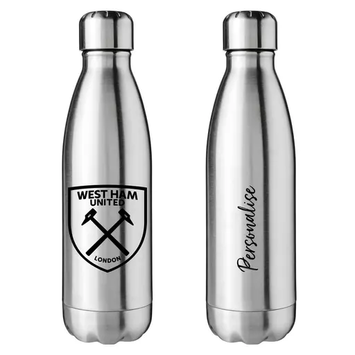 West Ham United FC Crest Silver Insulated Water Bottle.jpg