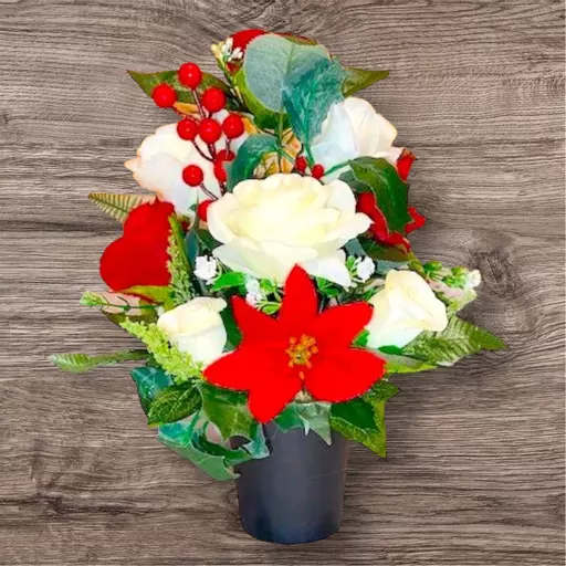 CHRISTMAS GRAVE POT - SINGLE OR TWIN PACK