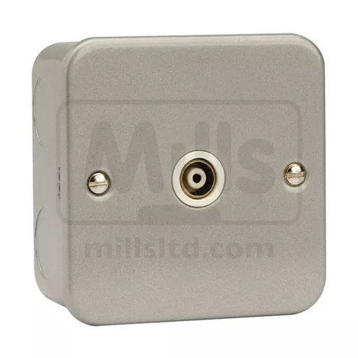 Metal Clad Coax Socket Outlet With 40mm Backbox