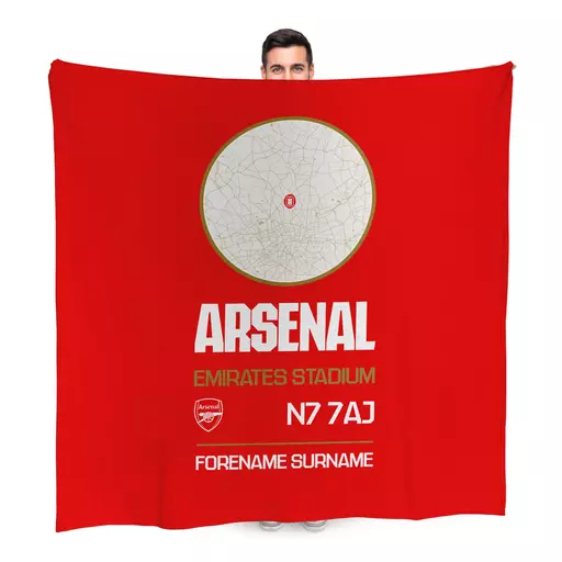 Arsenal FC Map Red Fleece Blanket