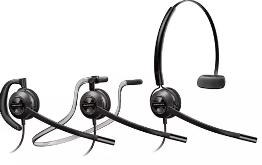 POLY HW540D Headset Wired Ear-hook, Head-band, Neck-band Office/Call center Black