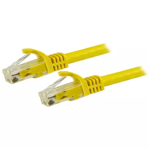 StarTech.com 15m CAT6 Ethernet Cable - Yellow CAT 6 Gigabit Ethernet Wire -650MHz 100W PoE RJ45 UTP Network/Patch Cord Snagless w/Strain Relief Fluke Tested/Wiring is UL Certified/TIA