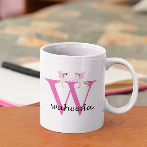 Unicorn inspired Name and intial Personalised Name gift Mug