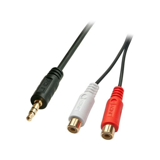 Photos - Cable (video, audio, USB) Lindy 0.25m AV Adapter Cable - 3.5mm Male to 2 x RCA Female 