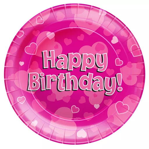 Happy Birthday Pink Plates