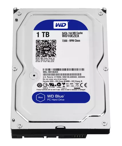 Western Digital Blue internal hard drive 1 TB 7200 RPM 64 MB 3.5" Serial ATA III