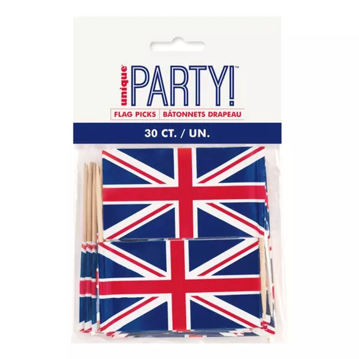 Union Jack Flag Picks (Pack of 30)