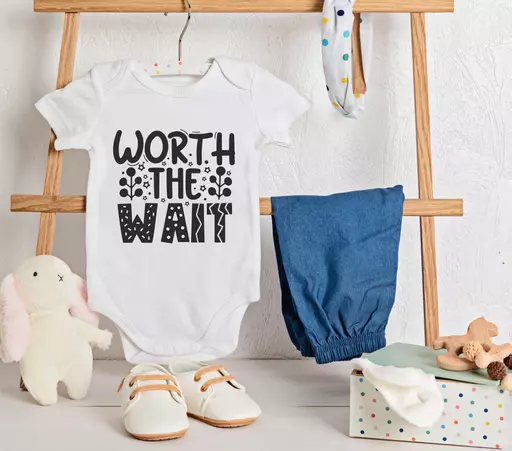 Personalised 'Worth the Wait' Babygrow