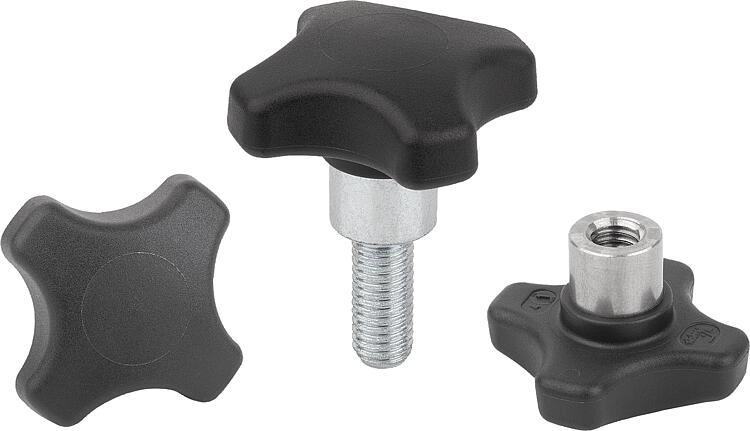 K1794 - Plastic Palm Grips With Protruding Steel & Stainless Steel Bush