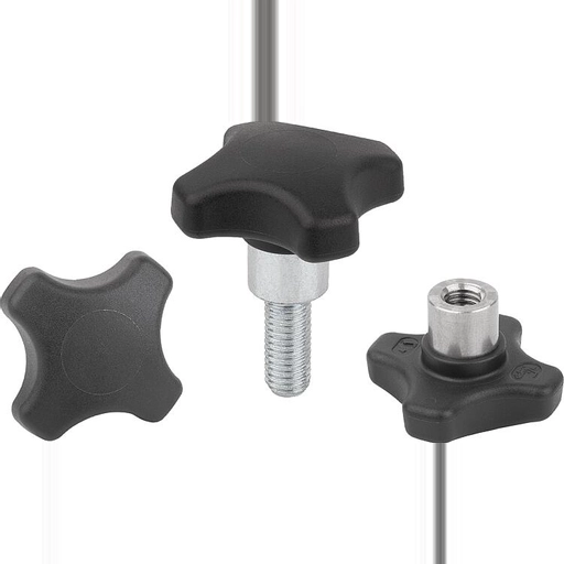 K1794 - Plastic Palm Grips With Protruding Steel & Stainless Steel Bush