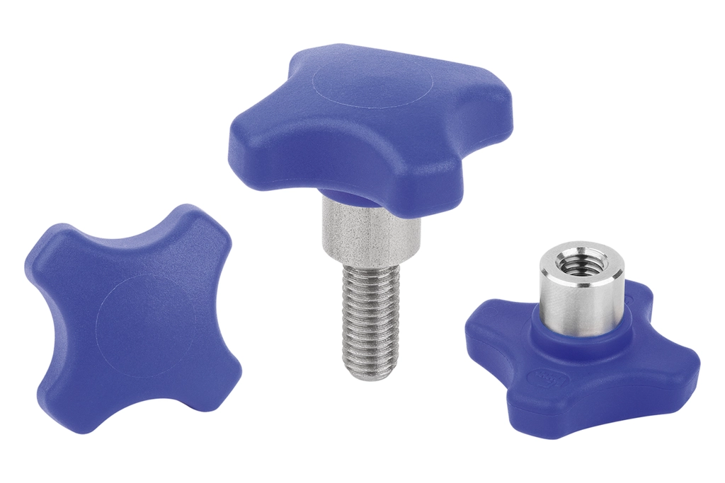 K1794 - Visually Detectable Plastic Palm Grips With Protruding Stainless Steel Bush