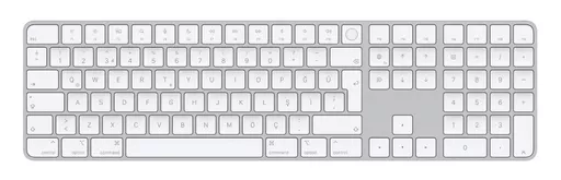 Apple Magic keyboard USB + Bluetooth Turkish Aluminium, White