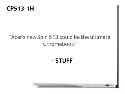 Acer Chromebook Spin 513 CP513-1H - (Qualcomm SC7180, 4GB, 64GB eMMC, 13.3 inch Full HD Touchscreen Display, Google Chrome OS, Silver)